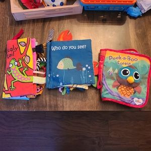 3 indestructible crinkle baby cloth books
